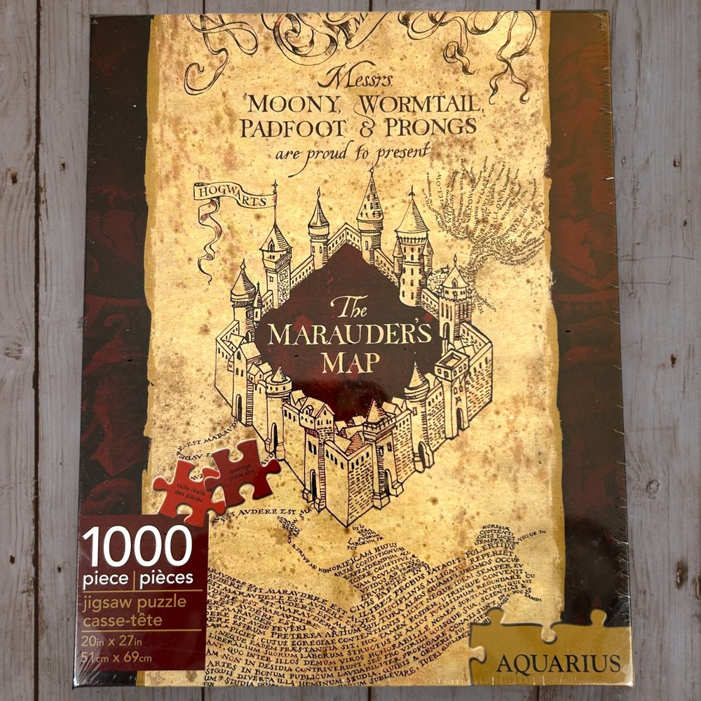 Harry Potter Marauder's Map Puzzle Sealed 1000 Pieces Aquarius 20" x 27" NWT